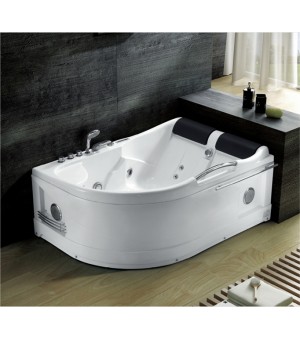 مغطس زاوية جاكوزي سستيم كامل مع خلاط  شلال وسماعة دش متحركة وإنارة - صيني 170 × 120 × 65 سم # js-8080